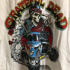 Grateful Dead Steal Your Hot Rod Long Sleeve White T Shirt - Large  Lb1